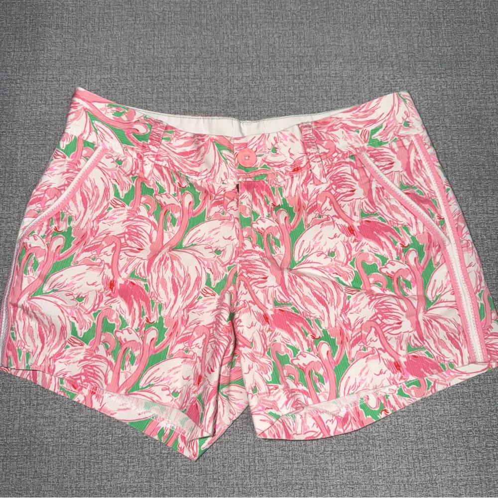 Lilly Pulitzer The Callahan Shorts Pink Flamingo Print